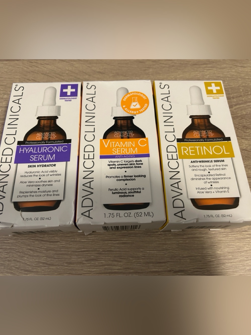 Retinol, Vitamin C, & Hyaluronic Serum Set by Advanced Clinicals